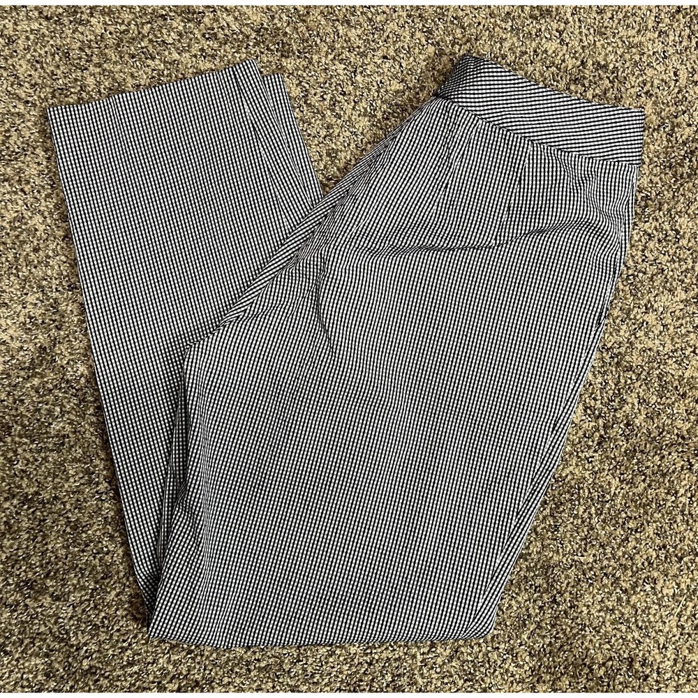 St. John Dress Pants Womens 10 Black White Check‎ Cropped Work Office Career